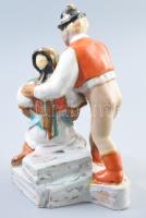 Szécsi Jolán : Népviseletes pár. Színes mázzal festett kerámia Jelzett. hibátlan m: 22 cm