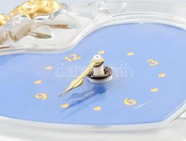 Walther glass üveg óra. Jelzett, kvarc szerkezettel 20 cm