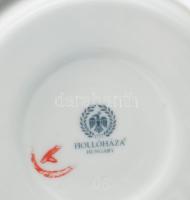 Hollóházi virág mintás porcelán mokkás készlet. Matricás, jelzett, hibátlan hat személyes