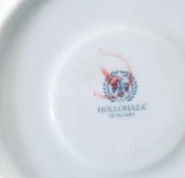 Hollóházi virág mintás porcelán mokkás készlet. Matricás, jelzett, hibátlan hat személyes