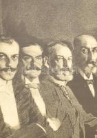 Ernst Heilemann (1870-1936): Le Congrés de Pekin - A pekingi kongresszus. nagy méretű litográfia a k...