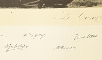 Ernst Heilemann (1870-1936): Le Congrés de Pekin - A pekingi kongresszus. nagy méretű litográfia a k...