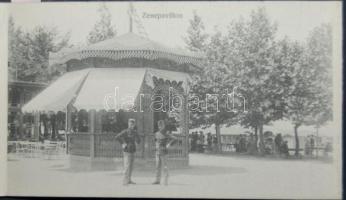 cca 1900 Siófok 10 lapos leporelló füzet mozgalmas életképekkel 14x9 cm