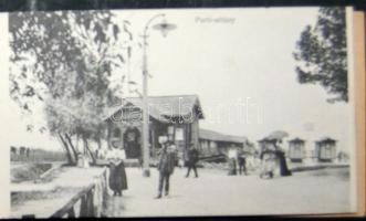 cca 1900 Siófok 10 lapos leporelló füzet mozgalmas életképekkel 14x9 cm