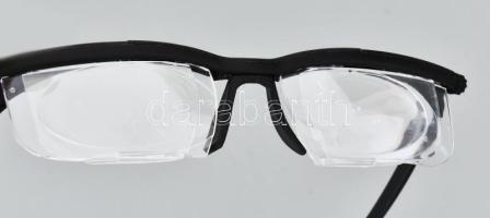 Állítható dioptriás szemüveg, angol nyelvű útmutatóval