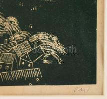 Olvashatatlan jelzéssel (Rác András?): Visegrád, Duanakanyar. Rézkarc, papír, üvegezett fakeretben, ...