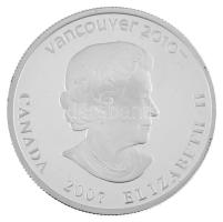 Kanada 2007. 25$ Ag &quot;A vancouveri Téli Olimpia 2010 / Jégkorong&quot; forgalomba nem került, részben hologramos emlékérme, kapszulában, tanúsítvánnyal T:PP /  Canada 2007. 25 Dollars Ag &quot;2010 Winter Olympics, Vancouver / Ice Hockey&quot; non-circulating, partially holographic commemorative coin in capsule, with certificate C:PP Krause KM#746