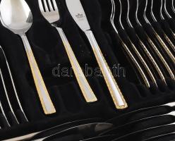 12 személyes evőeszköz készlet Bestecke. eredeti dobozában, új állapotban számzáras táskával tálaló ...