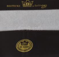 12 személyes evőeszköz készlet Bestecke. eredeti dobozában, új állapotban számzáras táskával tálaló ...