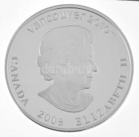 Kanada 2008. 25$ Ag &quot;A vancouveri Téli Olimpia 2010 / Vancouver&quot; forgalomba nem került, részben hologramos emlékérme, kapszulában, tanúsítvánnyal T:PP sérült kapszula /  Canada 2008. 25 Dollars Ag &quot;2010 Winter Olympics, Vancouver / Home of Vancouver Olympic Games&quot; non-circulating, partially holographic commemorative coin in capsule, with certificate C:PP damaged capsule Krause KM#818