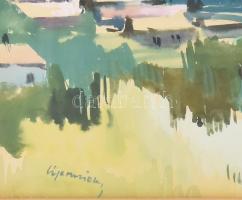 Lipovniczky László (1910-1971): Dunakanyar Nógrádverőce felől. Akvarell, papír. Jelzett. Dekoratív, ...