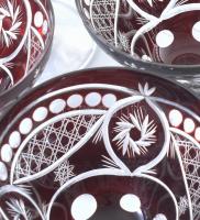 Bíborpácolt kristály pezsgőspohár készlet. 6 db, címkével jelzett, hibátlan, m: 12 cm