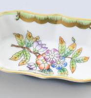 2 db Herendi Viktória mintás tálka és vázácska. Kézzel festett, jelzett, hibátlan, 12x6 cm m: 6,5 cm