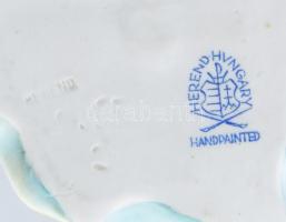 Herendi porcelán béka levélen, 1939. Kézzel festett, jelzett, hibátlan, 7,5x6,5x4 cm