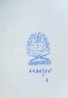 Herendi indiai kosár mintás váza, porcelán, kézzel festett, jelzett, hibátlan, 14x14cm