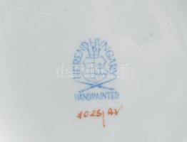 Herendi zöld Apponyi mintás váza, porcelán, kézzel festett, jelzett, hibátlan, 20,5 cm