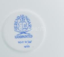 Herendi zöld Apponyi mintás nagy váza, porcelán, kézzel festett, jelzett, hibátlan, 23 cm, d: 22 cm