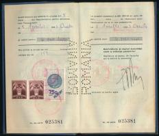 1933 Román Királyság fényképes útlevele magyar személy részére