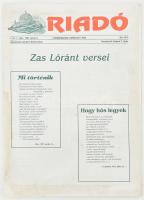 1993 A Riadó I. évfolyamának 7. száma. 1956-os forradalomban a megtorláskor bitófán végzett hősök névsorával.