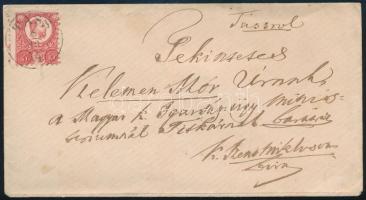 1874 5kr levélen / on cover TASS