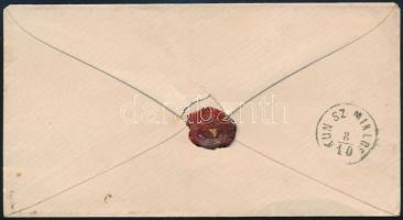 1874 5kr levélen / on cover "TASS"