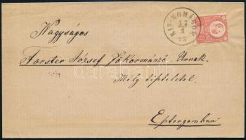 1873 5kr levélen / on cover &quot;KIS-KOMÁROM&quot; - &quot;ESZTERGOM&quot;