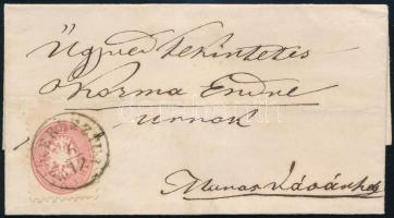 ~1864 5kr levélen / on cover SZ. KERESZTÚR