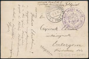 1916 Tábori posta képeslap / Field postcard S.M. SCHIFF TEGETTHOFF