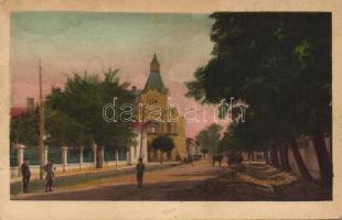 Nagymihály Sulyovszky street with Groszov Palace (small tear)