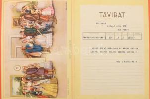 cca 1930-1940 26 db dísztávirat klf grafikákkal