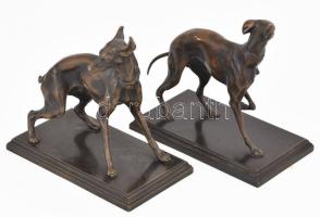 2 db agár szobor párban. Bronz, bronz talapzaton 17x16 cm