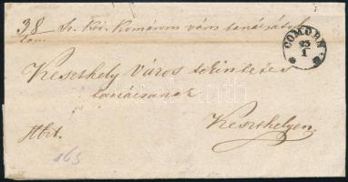 1863 Hivatalos levél / Official cover COMORN - KESZTHELY