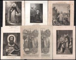 XIX. sz. közepe Régi vallási témájú metszetek, 11 db, nagyrészt acélmetszetek, közte foltosak is, 18...
