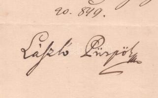 1849 Bémer László (1784-1862) nagyváradi püspök aláírása (László püspök) egyházi engedélyen, hajtott