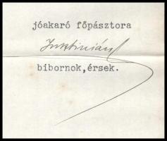 1929 Esztergom, Serédi Jusztinián (1884-1945) bíboros saját kézzel aláírt köszönő levele dr. Kiss Ká...