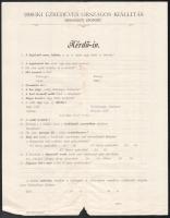 1896 Ezredéves Országos Kiállítás, Borászati csoport, 2 db kitöltetlen kérdőív. Középen hajtva, kis ...