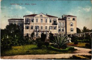 1912 Mali Losinj, Lussinpiccolo; Cigale, Dr. Hajós szanatórium / Kuranstalt / Cikat, sanatorium spa (kopott sarkak / worn corners)