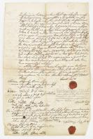 1844 Záloglevél Szóráth Lajos és Nikházy László között, hernádszentandrási birtok ügyében, 4 beírt o...