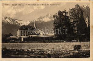 Merano, Meran (Südtirol); Die Wandelhalle an der Passer mit Alpenpanorama (fl)