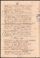 1896 Erdőbénye, telekkönyvi másolat, 1ft okmánybélyeggel, Kundráth János tokaji járásbírósági telekk...