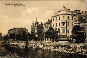 1917 Sarajevo, Quaipartie / Apelova obala / quay, tram, bridge (EK)