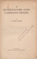 Mikos Ferenc: 
A Quadragesimo anno gazdasági rendje.
Budapest, 1934. Pázmány Péter Irodalmi Társas...