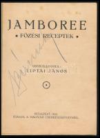 1933 Jamboree főzési receptek, összeáll.: Liptai János, a Cserkészszövetség kiadása, foltos első bor...