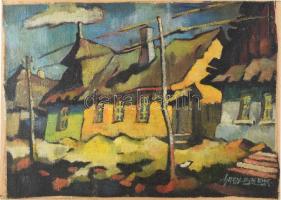 Nagy Oszkár jelzéssel: Utcarészlet. Olaj, vászon, farostra kasírozva, 48,5×69 cm