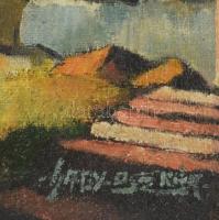 Nagy Oszkár jelzéssel: Utcarészlet. Olaj, vászon, farostra kasírozva, 48,5×69 cm