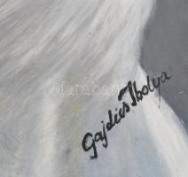 Gajdics Ibolya (1951-): Fehér paripa. Olaj, farost, jelzett. 45x39 cm