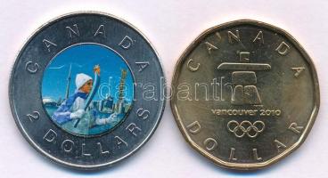 Kanada 2009. 2$ multicolor képpel + 2010. 1$ bronzozott Ni "Inukshuk" T:UNC,AU Canada 2009. 2 Dollars with multicolor picture + 2010. 1 Dollar bronzed Ni "Inukshuk" C:UNC,AU