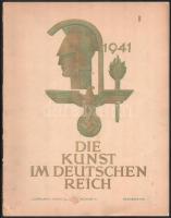 1941 Die Kunst im Deutschen Reich. 5. Jahrgang, Folge 12. München, 1941, Zentralverlag der NSDAP, 1 sztl. lev.+ 335-360 p. Rendkívül gazdag fekete-fehér és színes képanyaggal. Német nyelven. Kiadói papírkötés, kissé foltos, sérült borítóval.