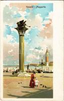 Venezia, Venice; Piazzetta, litho (EK)