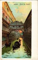 Venezia, Venice; Ponte dei Sospiri, litho (EK)